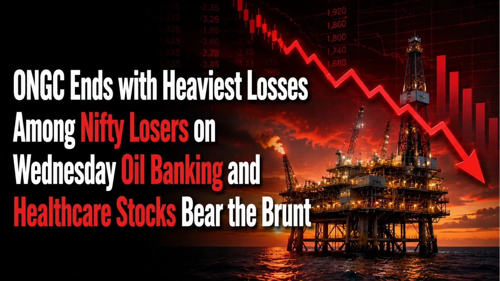 ONGC Ends with Heaviest Losses Among Nifty Losers on Wednesday; Oil, Banking and Healthcare Stocks Bear the Brunt
