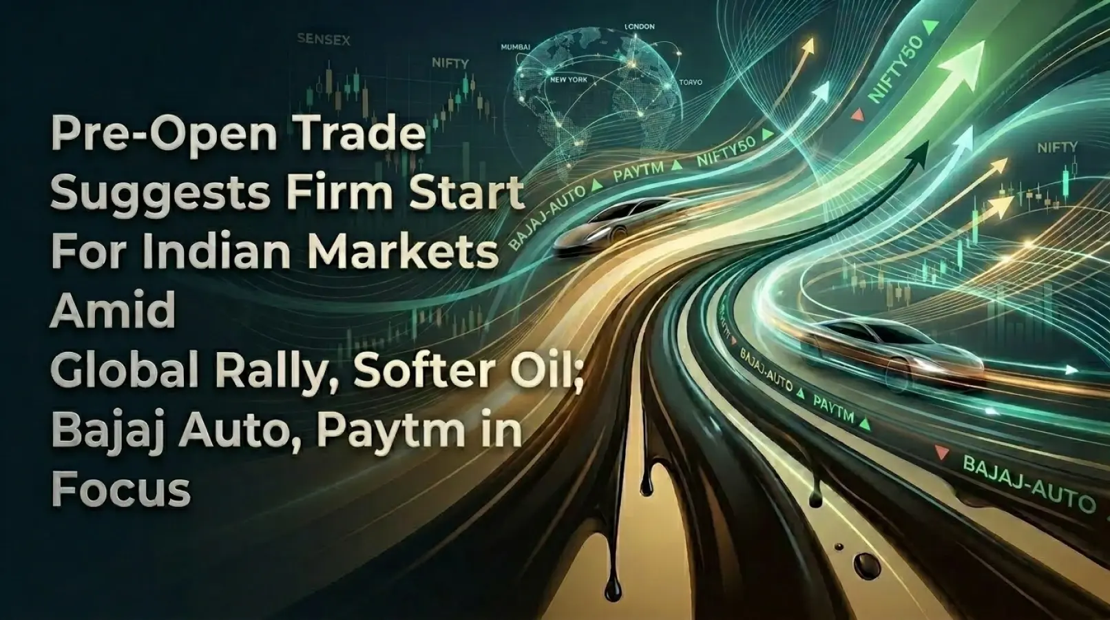 Pre-Open Trade Suggests Firm Start For Indian Markets Amid Global Rally, Softer Oil; Bajaj Auto, Paytm in Focus