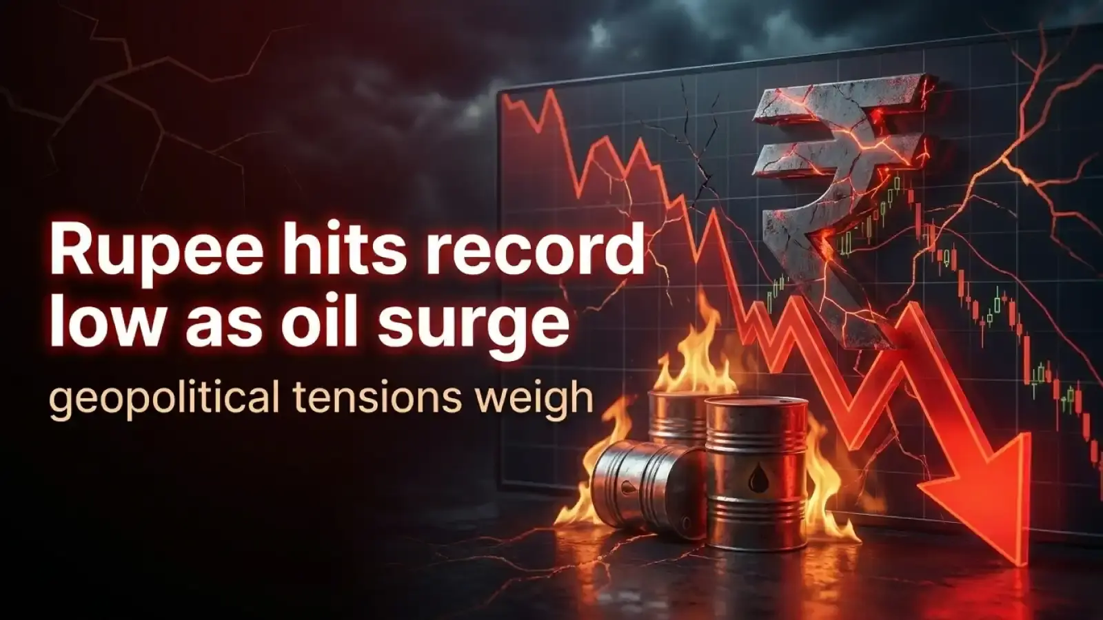 Rupee Hits Record Low as Oil Surge, Geopolitical Tensions Weigh