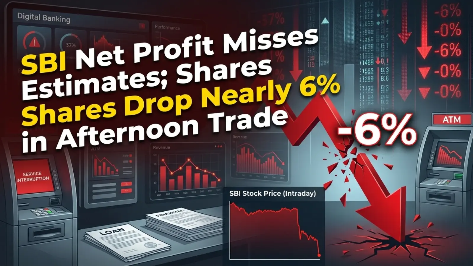 SBI Net Profit Misses Estimates; Shares Drop Nearly 6% in Afternoon Trade