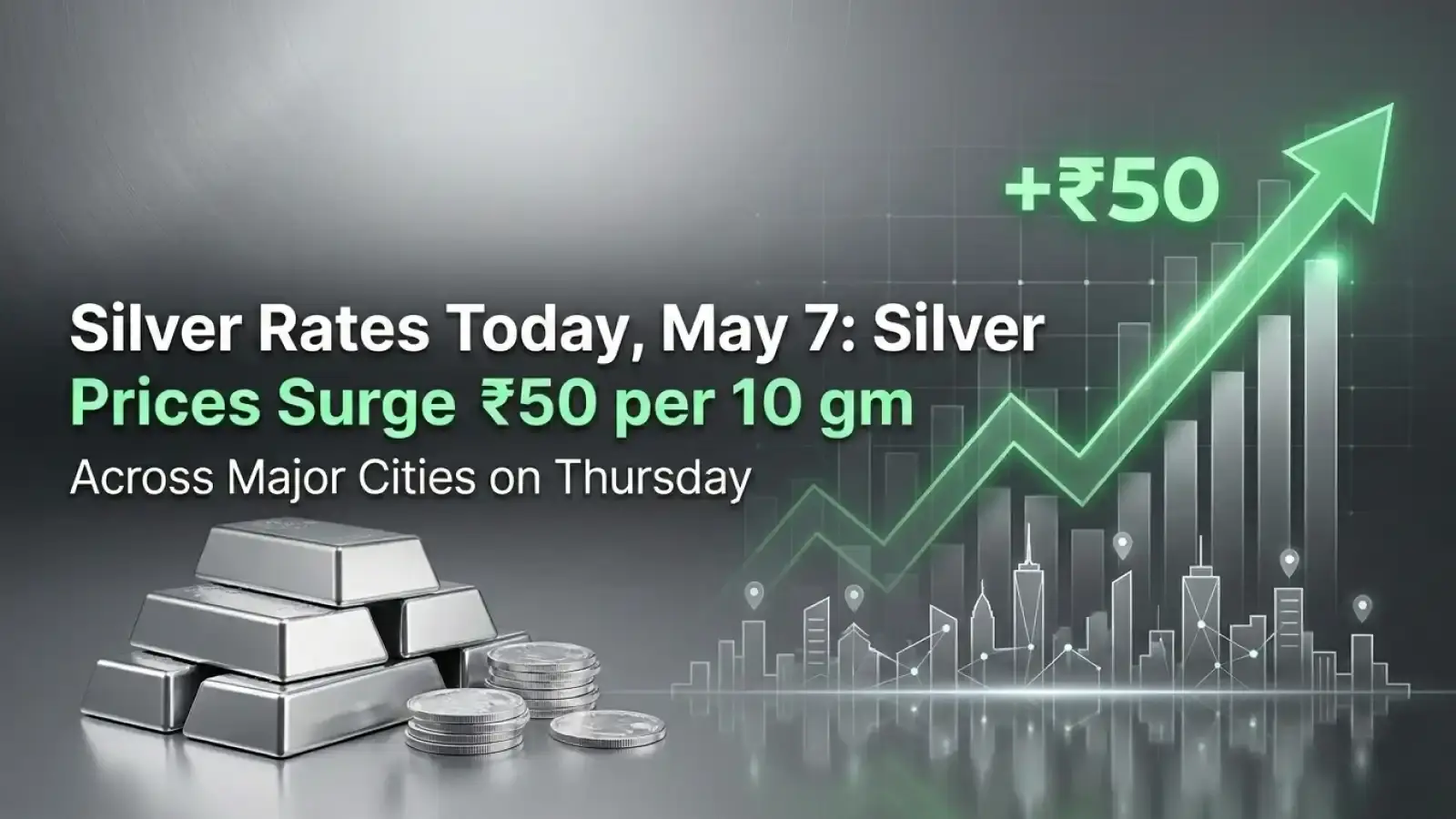 Silver Rates Today, May 7: Silver Prices Surge ₹50 per 10 gm Across Major Cities on Thursday