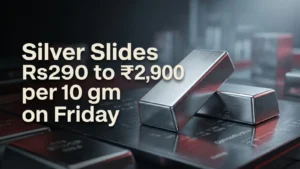 Silver Slides Rs 290 to ₹2,900 per 10 gm on Friday