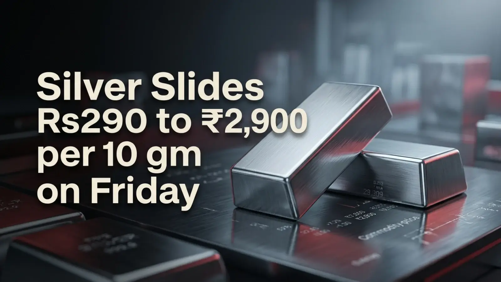 Silver Slides Rs290 to ₹2,900 per 10 gm on Friday