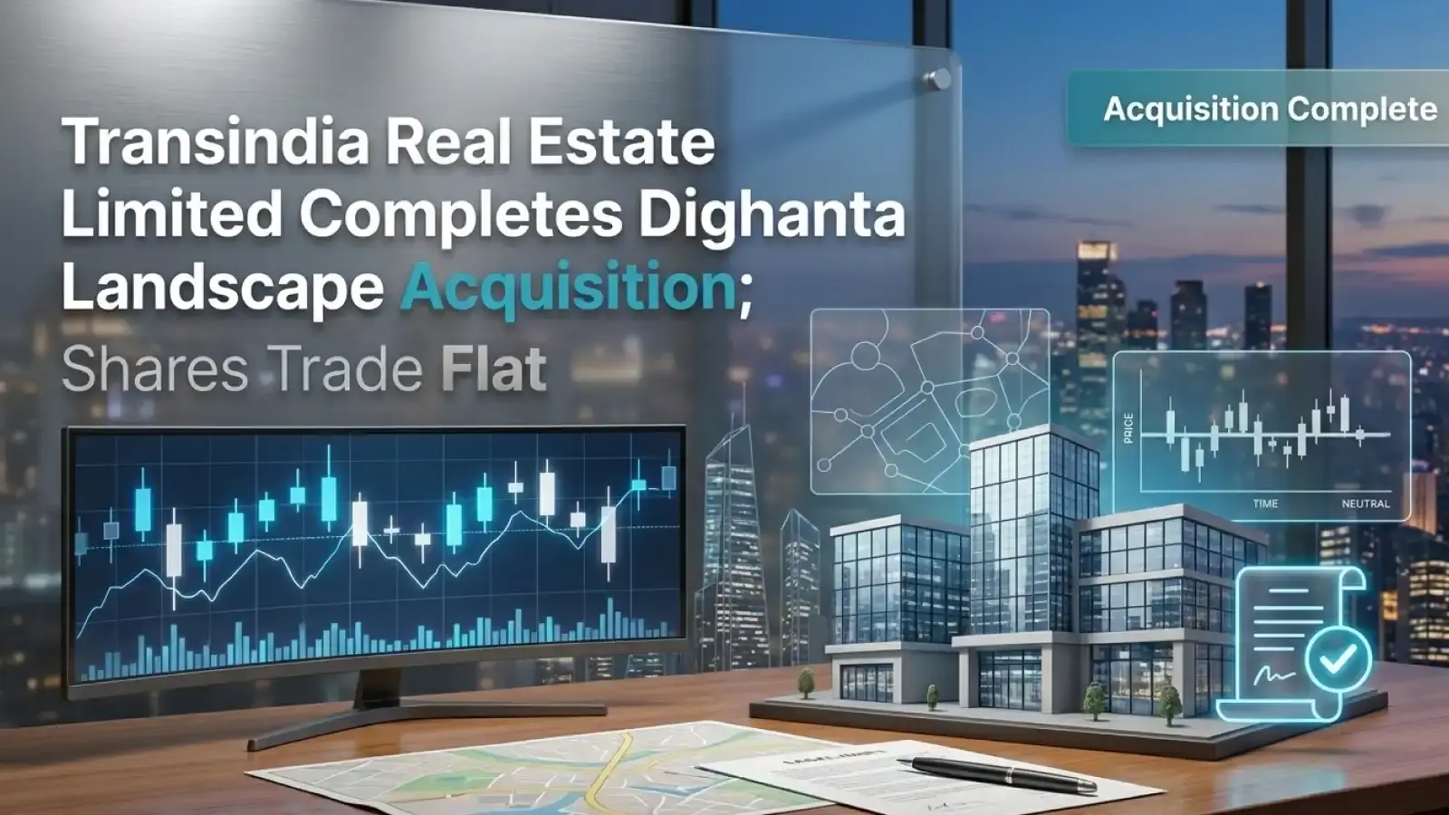 Transindia Real Estate Limited Completes Dighanta Landscape Acquisition; Shares Trade Flat 