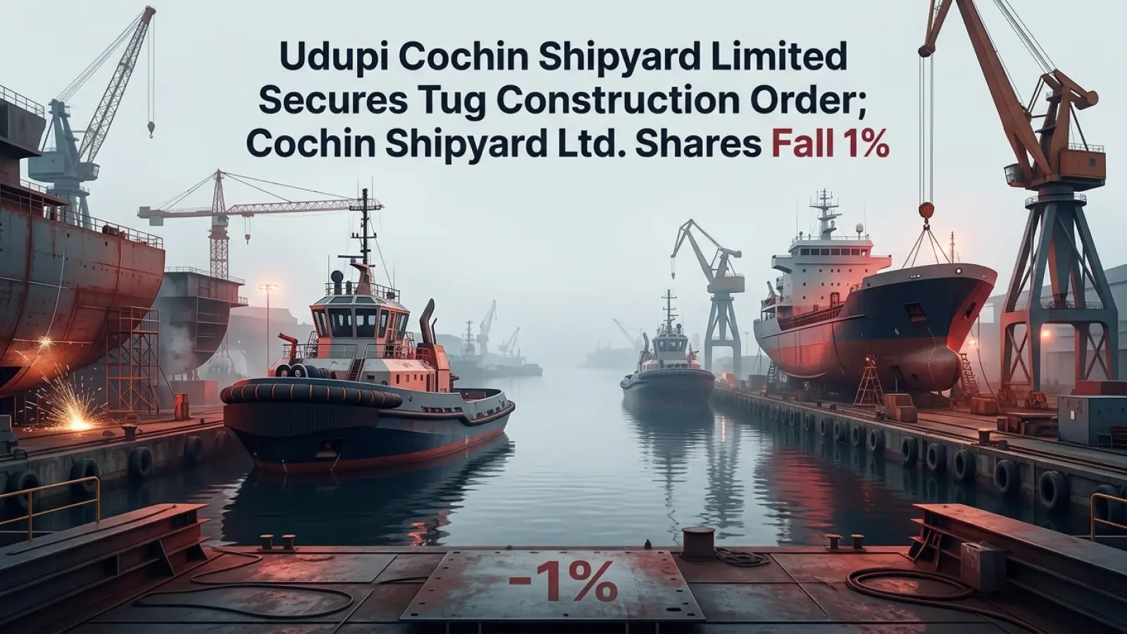 Udupi Cochin Shipyard Limited Secures Tug Construction Order; Cochin Shipyard Ltd. Shares Fall 1% 
