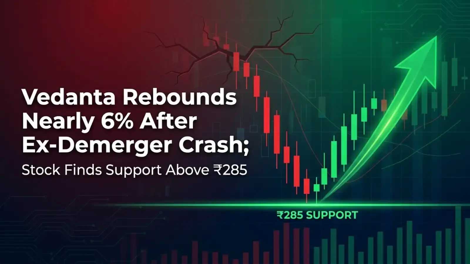 Vedanta Rebounds Nearly 6% After Ex-Demerger Crash; Stock Finds Support Above ₹285