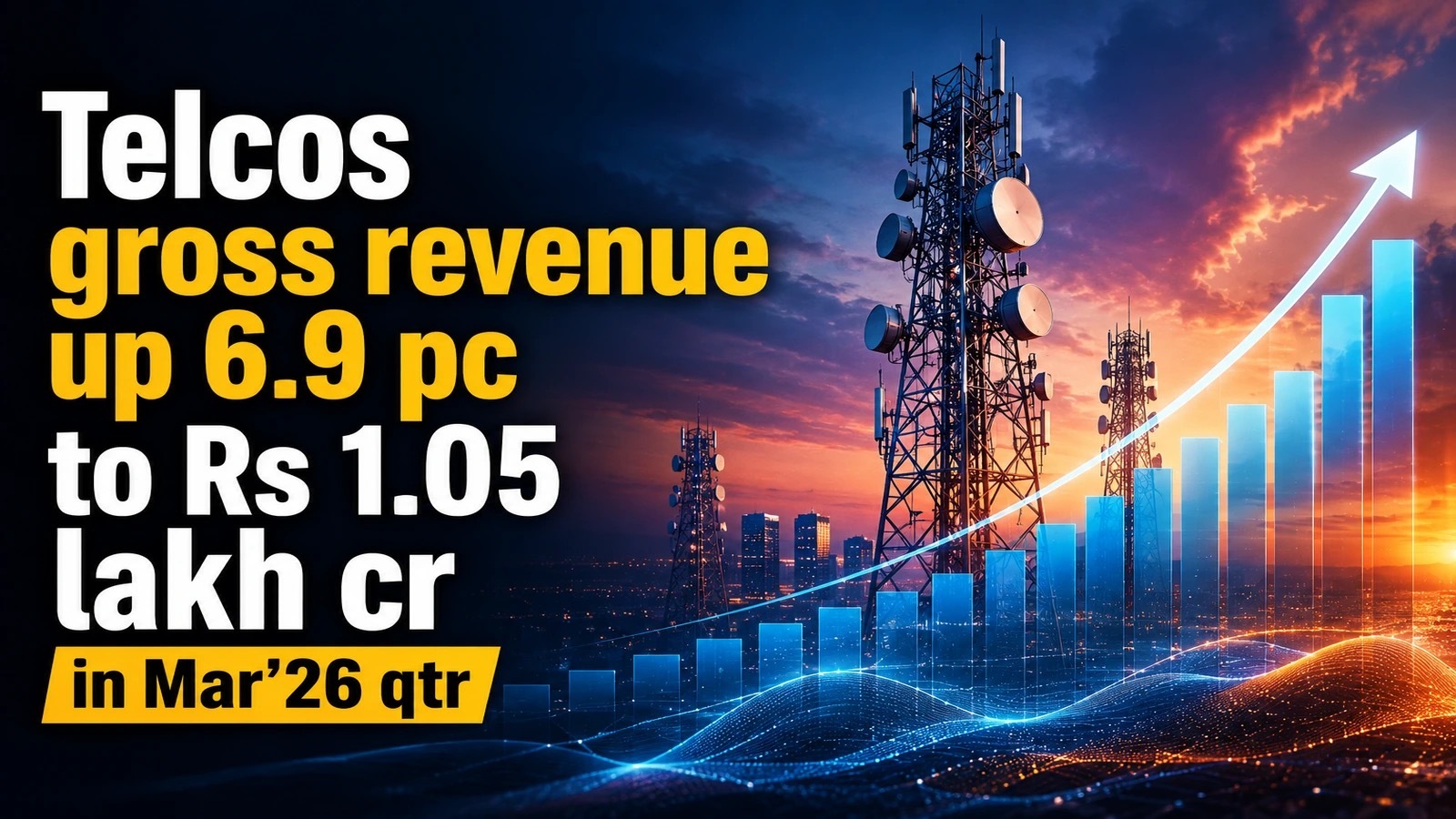 Telcos Gross Revenue Up 6.9 PC to Rs 1.05 Lakh Cr in Mar’26 Qtr, AGR up 9.45 PC to Rs 86,716 Cr