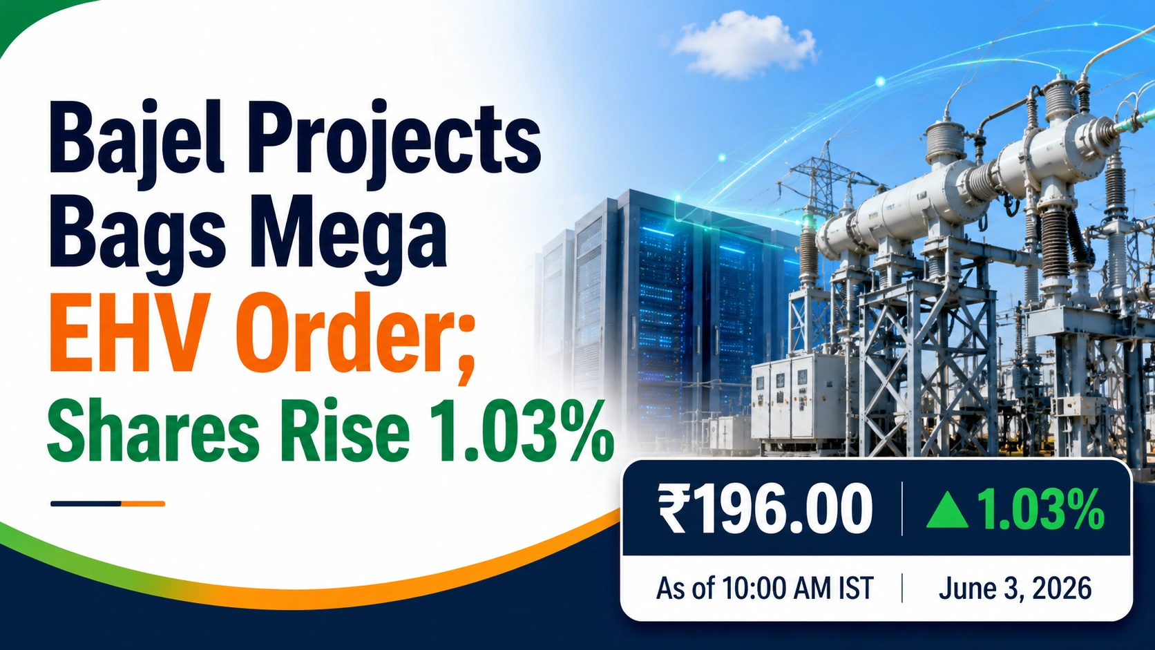 Bajel Projects Bags Mega EHV Substation Order; Shares Rise 1.03%