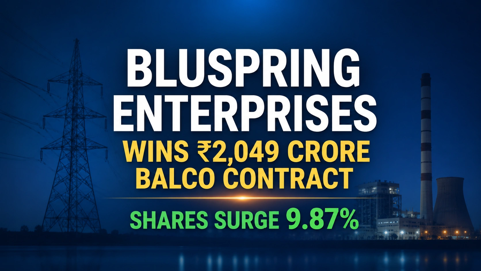 Bluspring Enterprises Wins ₹2,049 Crore BALCO Contract; Shares Surge 9.87%