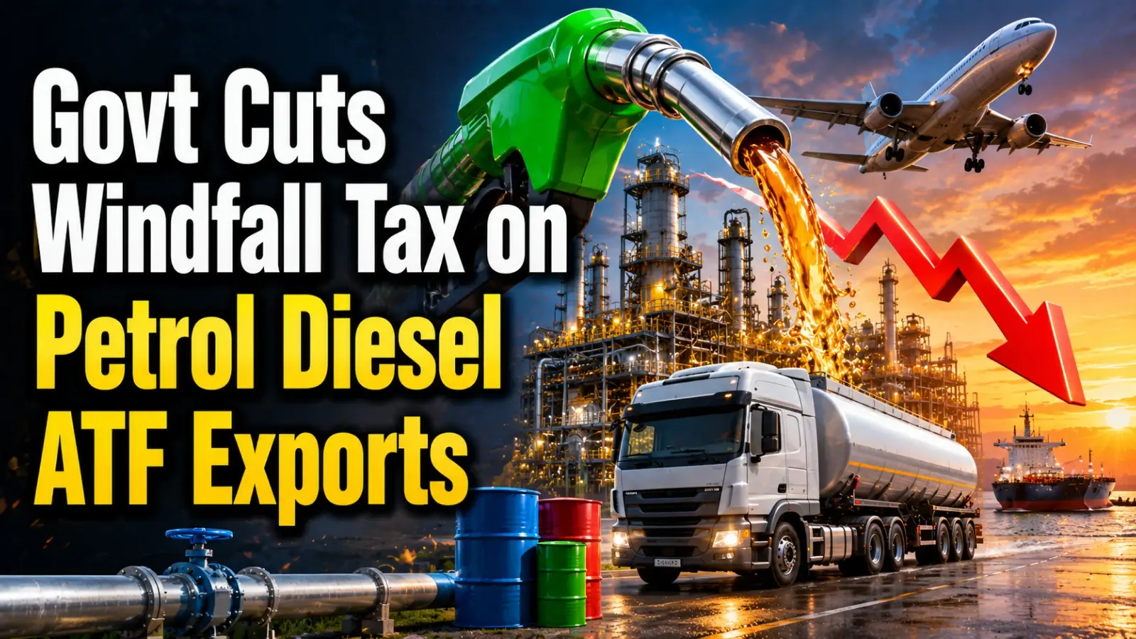 Govt Cuts Windfall Tax on Petrol, Diesel, ATF Exports