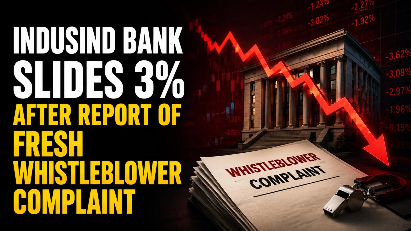 Indusind Bank Shares Slide 3% After Report of Fresh Whistleblower Complaint; Governance Concerns Resurface