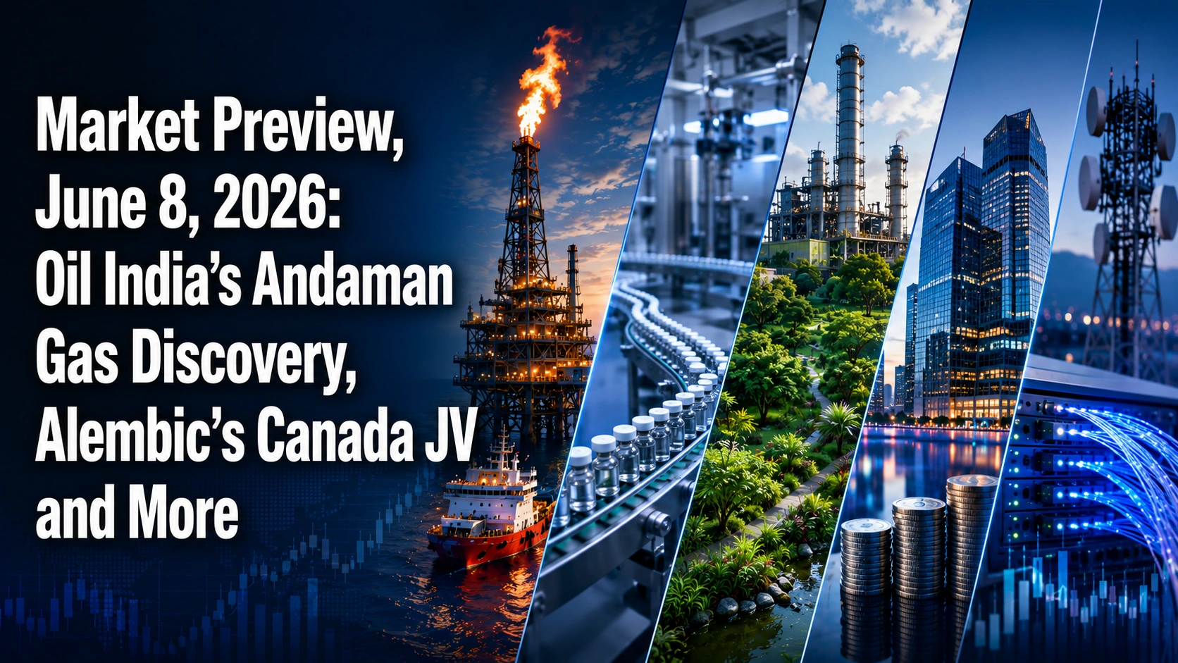 Market Preview, June 8, 2026: Oil India’s Andaman Gas Discovery, Alembic’s Canada JV, Hindustan Zinc’s TERI Pact, ICICI Prudential Dividend Record Date and Sterlite Technologies to Keep Indian Investors Busy on Monday