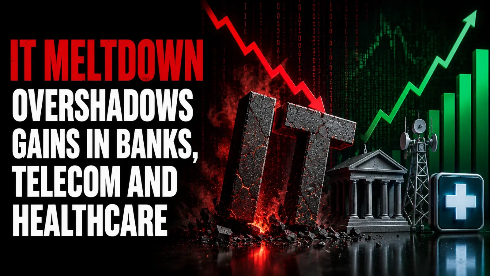 IT Meltdown Overshadows Gains in Banks, Telecom and Healthcare; TCS, Infosys Drag Markets Lower
