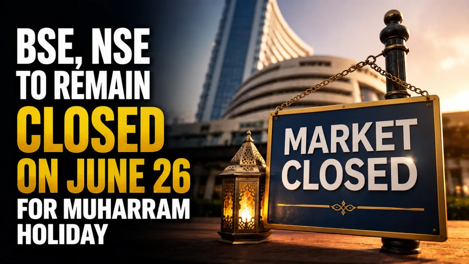 BSE, NSE to Remain Closed on June 26 for Muharram Holiday; Markets Reopen on Monday
