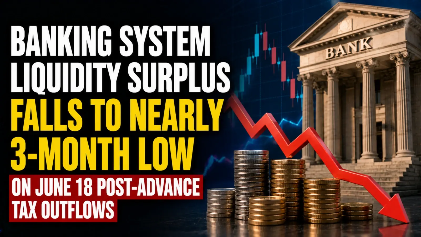 Banking System Liquidity Surplus Falls to Nearly 3-Month Low on June 18 Post-Advance Tax Outflows