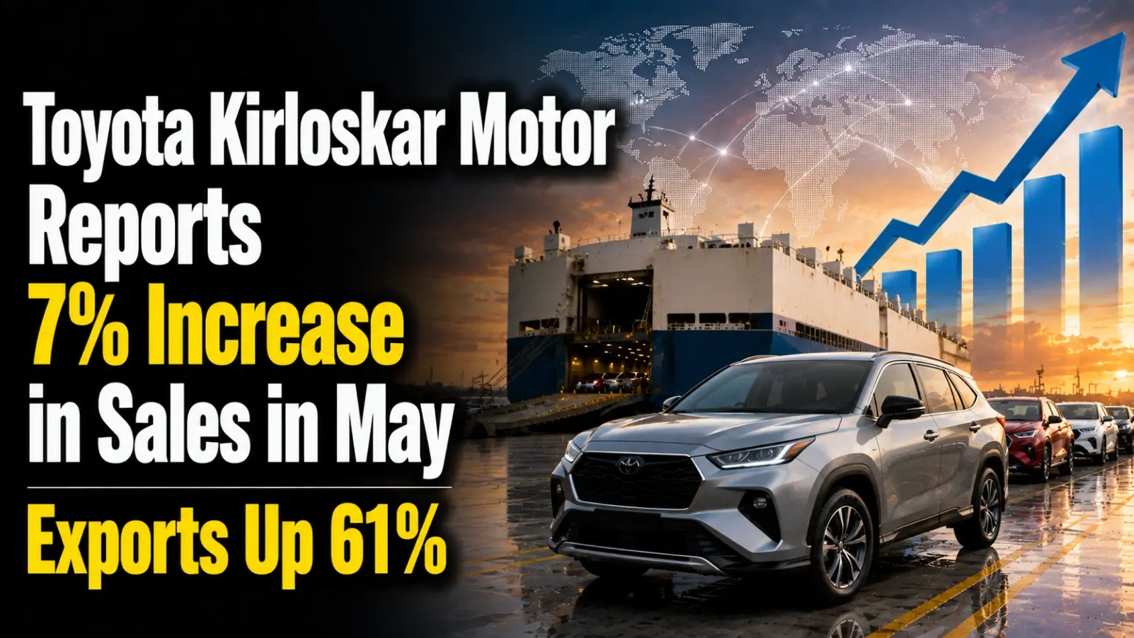 Toyota Kirloskar Motor Reports 7% Increase in Sales in May; Exports Up 61%