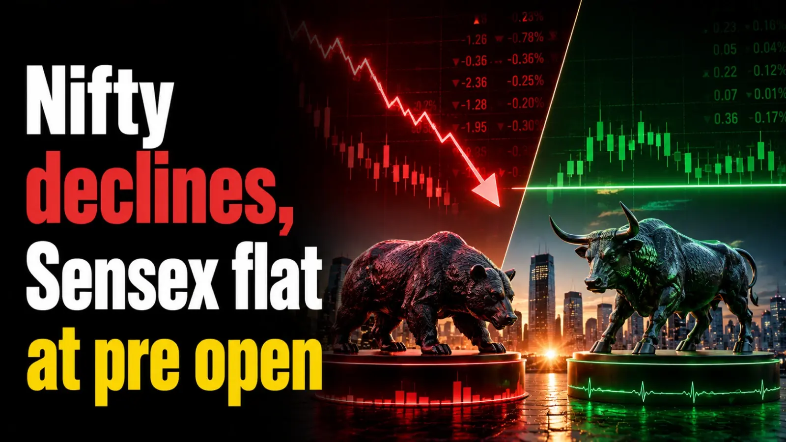 Nifty Declines, Sensex Flat at Pre Open as Fed Rate Fears Drag Global Sentiment