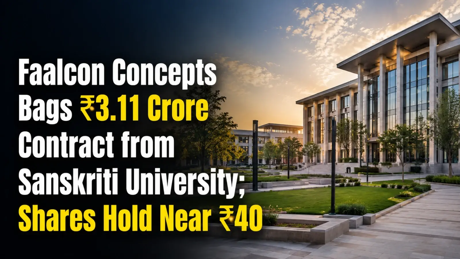 Faalcon Concepts Bags ₹3.11 Crore Contract from Sanskriti University; Shares Hold Near ₹40 