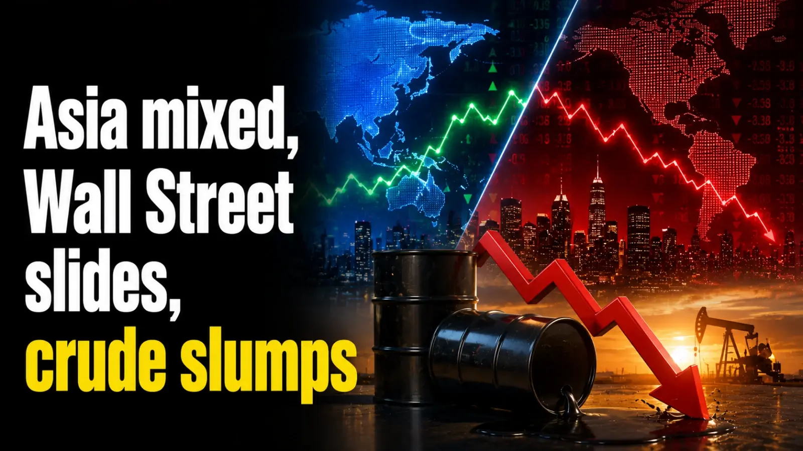 Asia Mixed, Wall Street Slides, Crude Slumps: Indian Share Market Seen Starting on Cautious Note