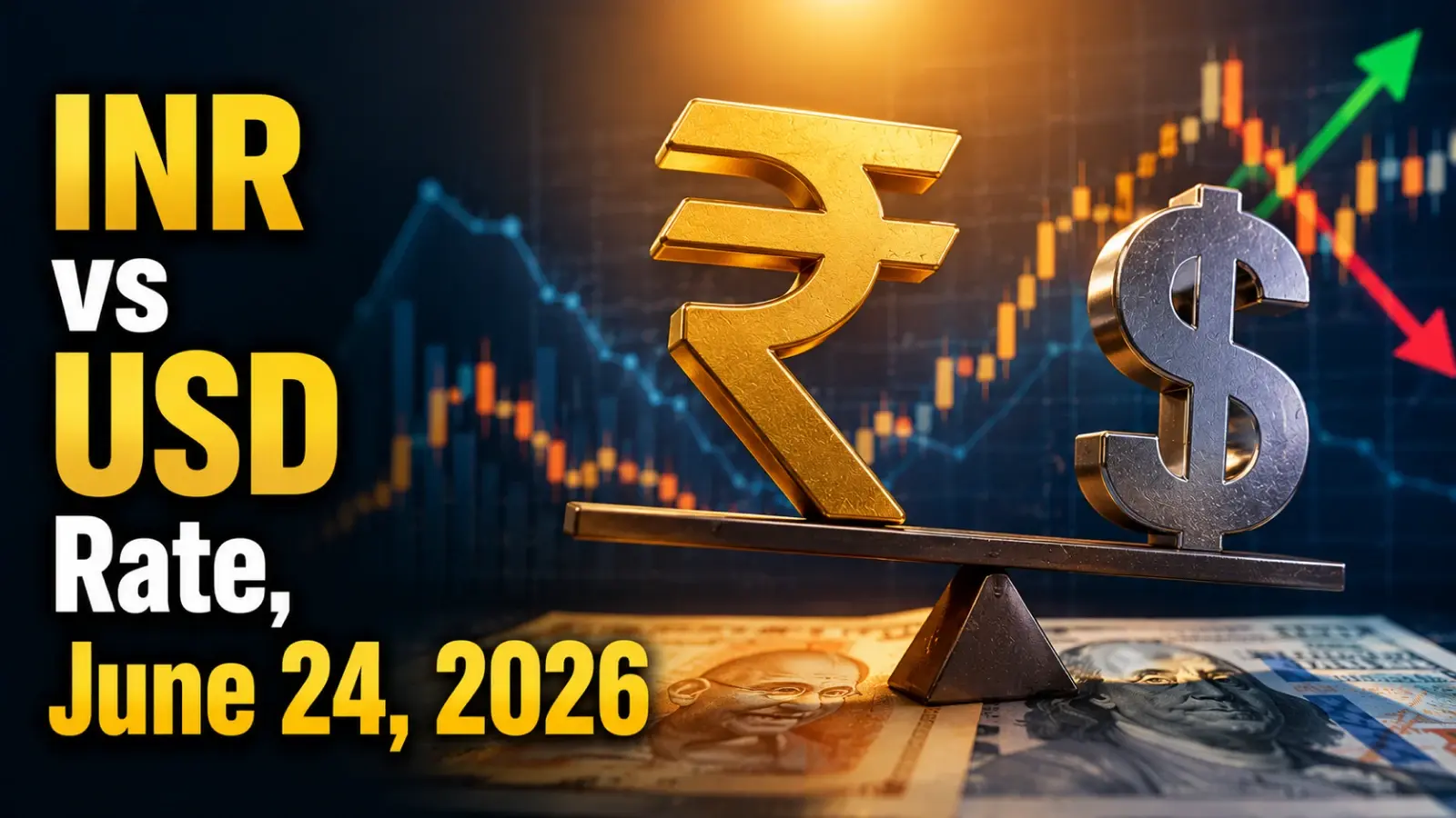 INR vs USD Rate, June 24, 2026: Rupee Falls to 94.86 Against US Dollar in Early trade