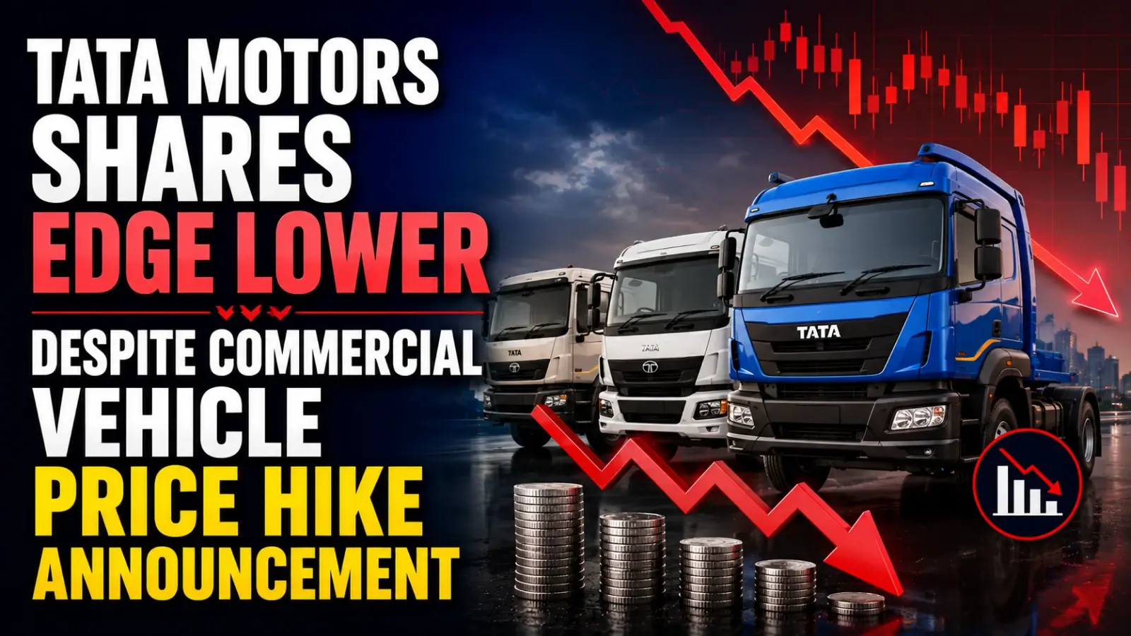 Tata Motors Shares Edge Lower Despite Commercial Vehicle Price Hike Announcement