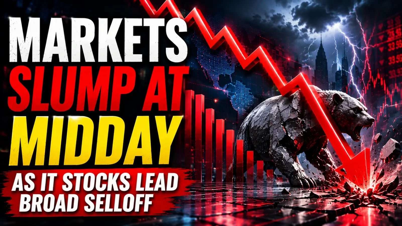 Stock Markets Mid-day Report, June 19, 2026: Markets Slump as IT Stocks Lead Broad Selloff; Accenture Guidance Cut Amplifies Pain
