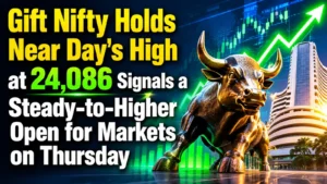 Gift Nifty Holds Near Day’s High at 24,086, Signals a Steady-to-Higher Open for Markets on Thursday
