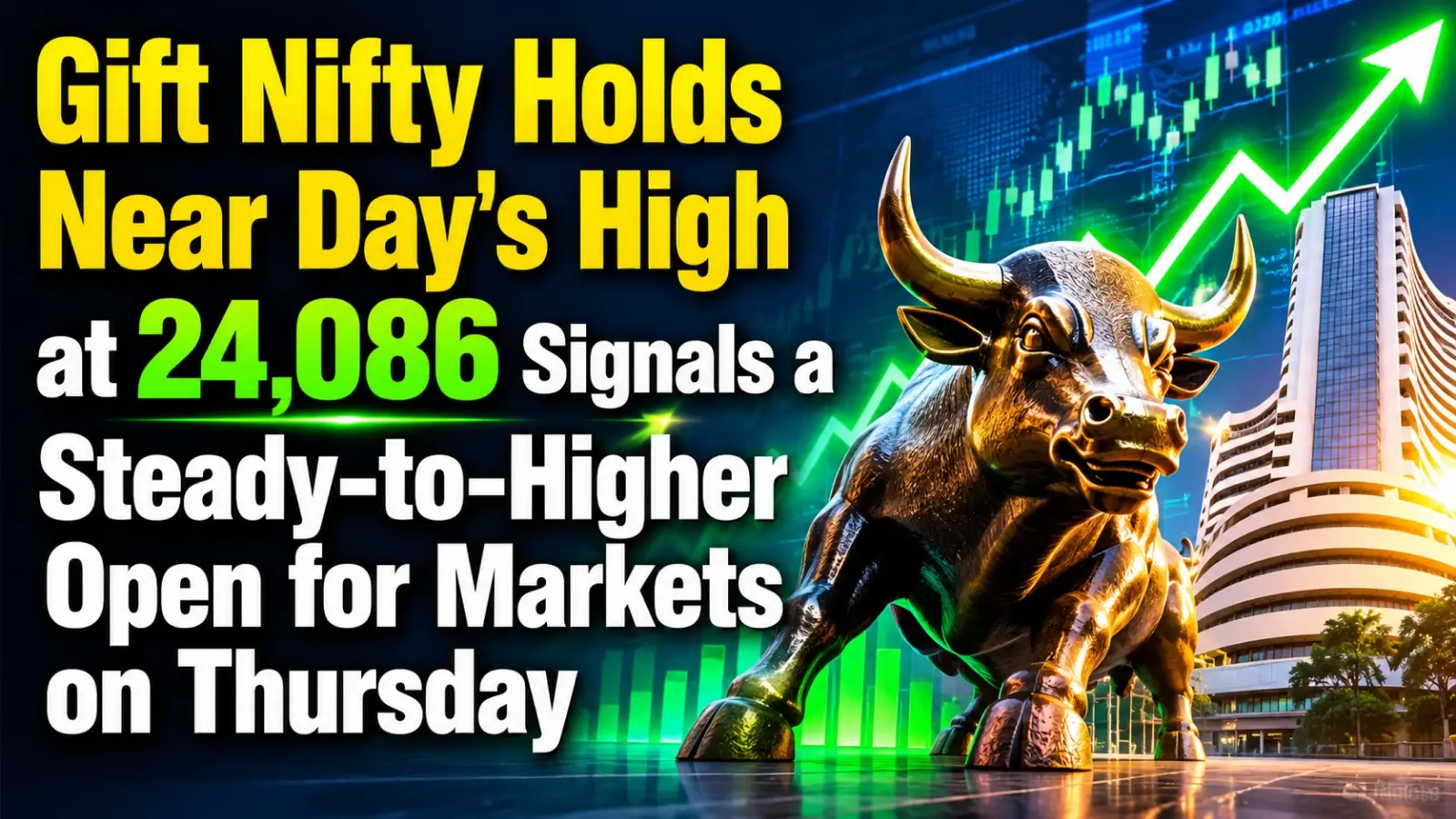 Gift Nifty Holds Near Day’s High at 24,086, Signals a Steady-to-Higher Open for Markets on Thursday