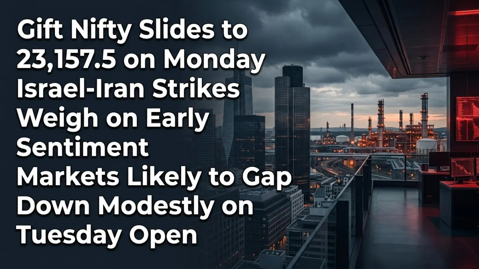 Gift Nifty Slides to 23,157.5 on Monday; Israel-Iran Strikes Weigh on Early Sentiment; Markets Likely to Gap Down Modestly on Tuesday Open