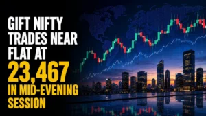 Gift Nifty Trades Near Flat at 23,467 in Mid-Evening Session; Ceasefire Optimism Fades After Volatile Day