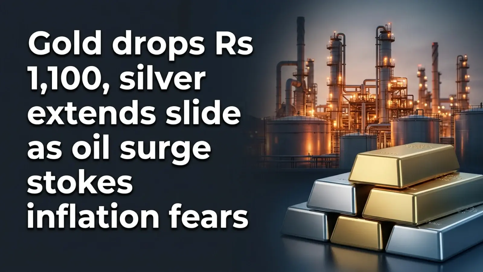 Gold Drops Rs 1,100, Silver Extends Slide as Oil Surge Stokes Inflation Fears