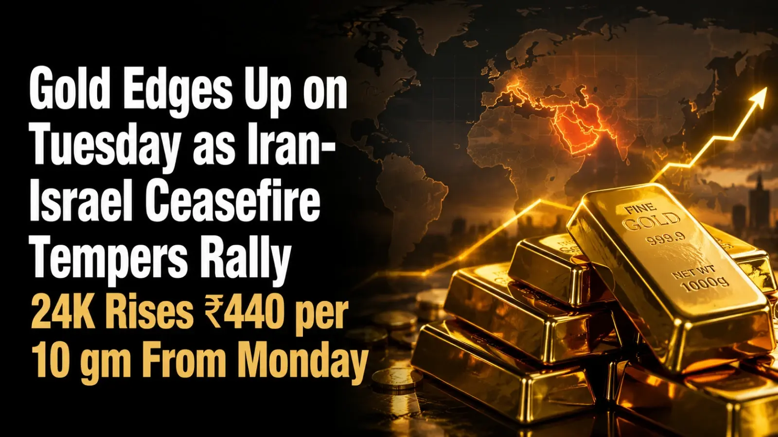 Gold Rate Today, June 9, 2026: Gold Price Edges Up on Tuesday as Iran-Israel Ceasefire Tempers Rally; 24K Rises ₹440 per 10 gram From Monday
