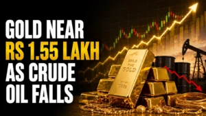 Gold Near Rs 1.55 Lakh As Crude Oil Falls, Inflation Fears Persist