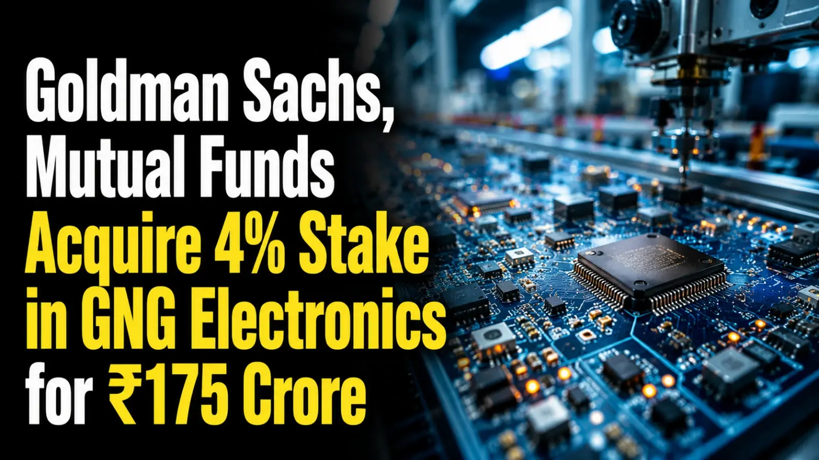Goldman Sachs, Mutual Funds Acquire 4% Stake in GNG Electronics for ₹175 Crore; Shares Jump Over 7%
