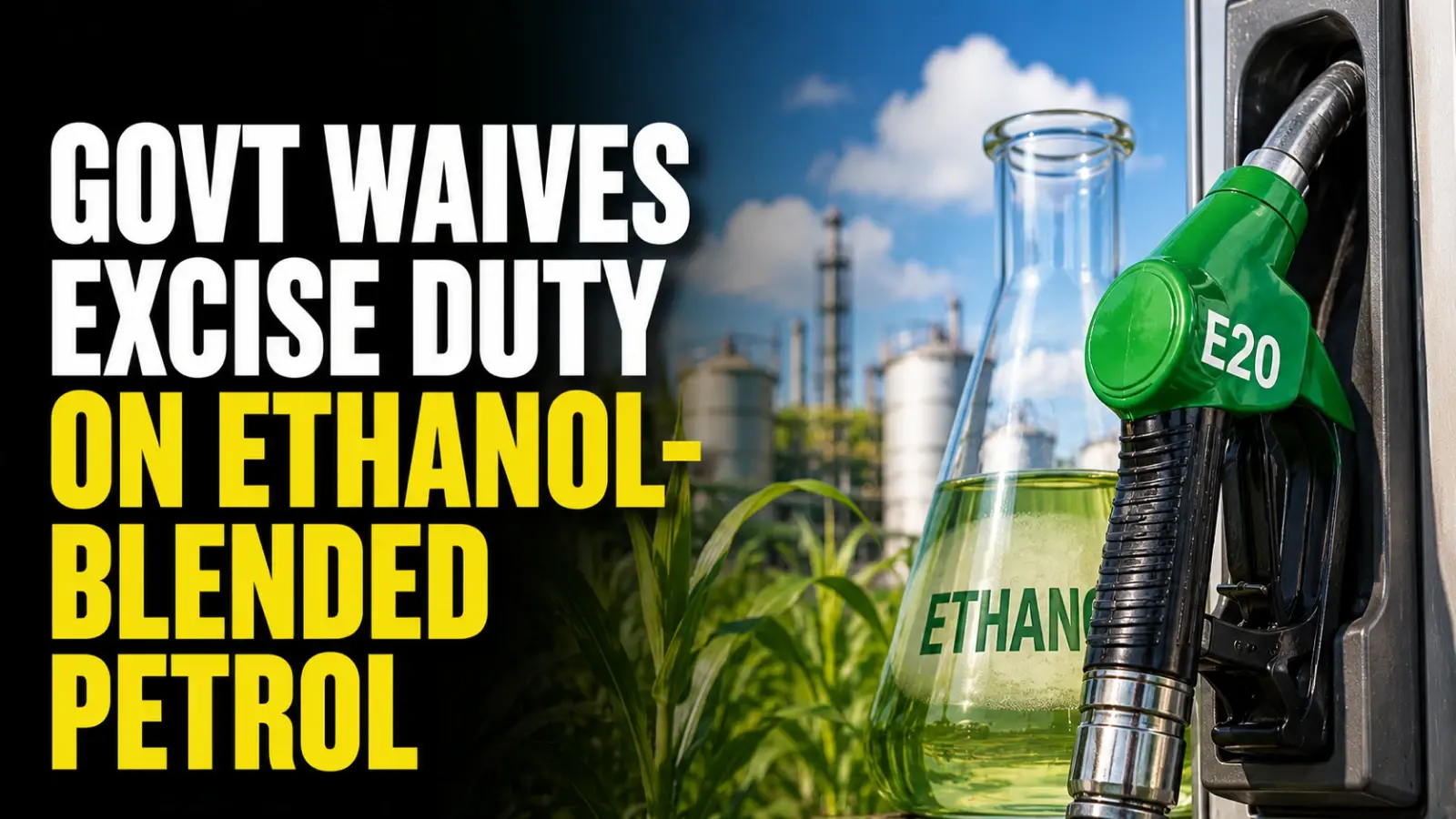Govt Waives Excise Duty on Ethanol-Blended Petrol