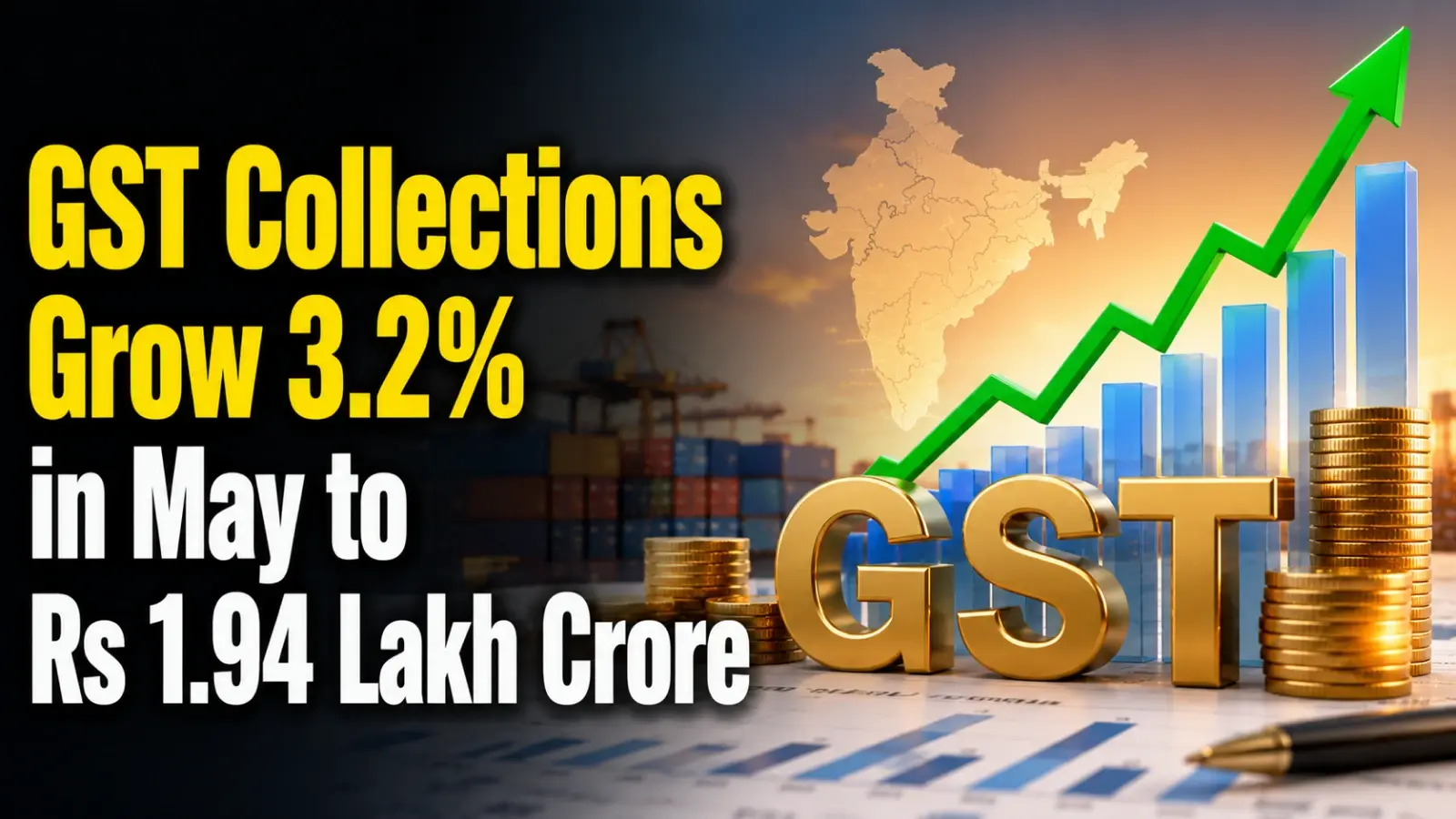 GST Collections Grow 3.2% in May to Rs 1.94 Lakh Crore
