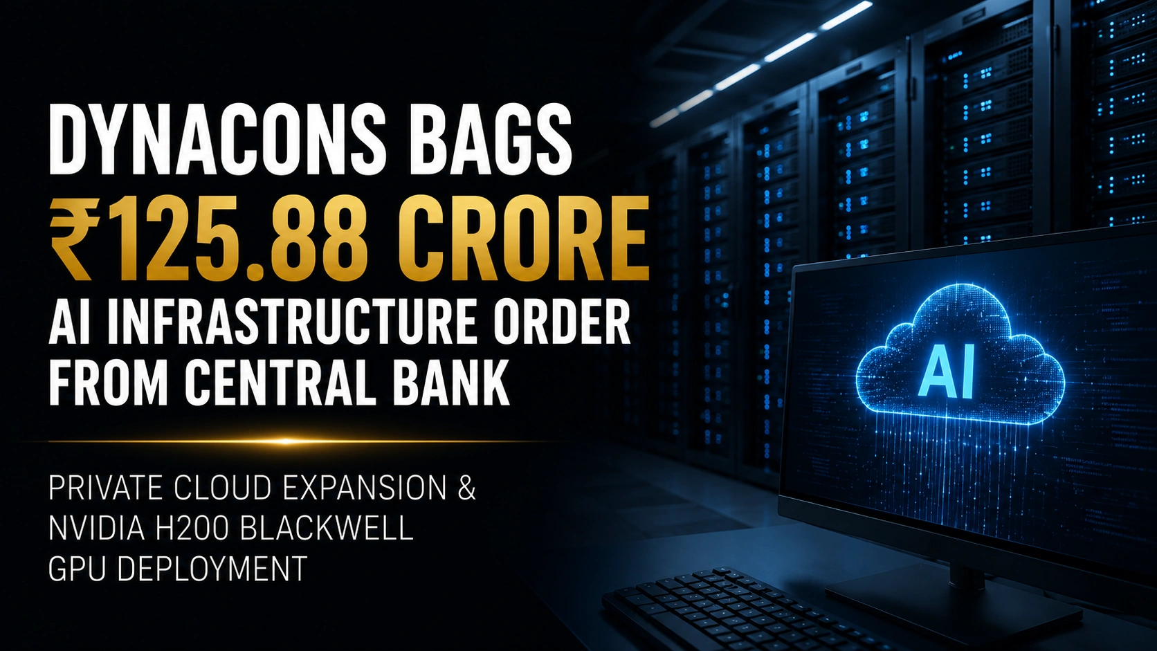 Dynacons Secures ₹125.88 Crore AI Infrastructure Order from Central Bank; Shares Rise