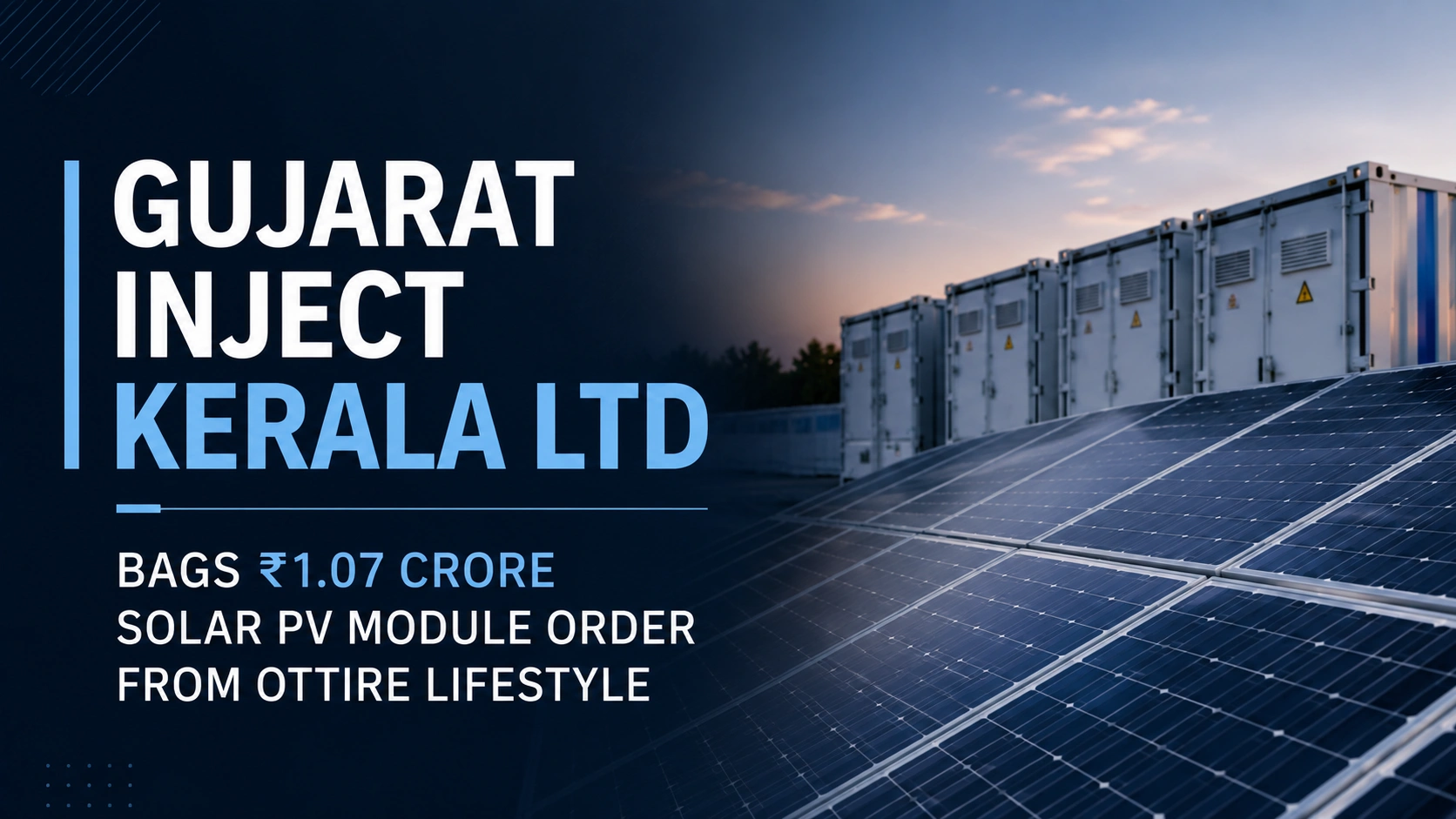 Gujarat Inject Kerala Secures Solar PV Module Order Worth ₹1.07 Crore