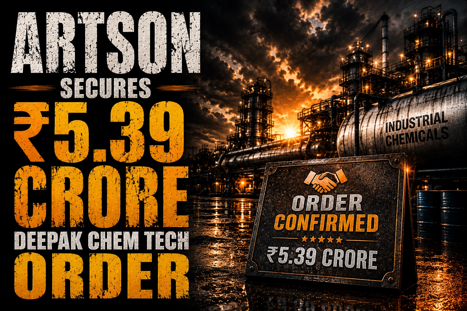 Artson Secures ₹5.39 Crore Deepak Chem Tech Order; Shares Rise 5.29%