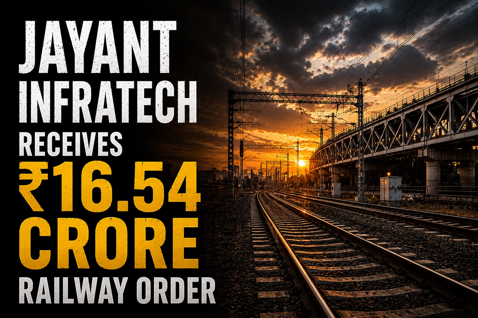 Jayant Infratech Receives ₹16.54 Crore Railway Order; Shares Rise 14.39%