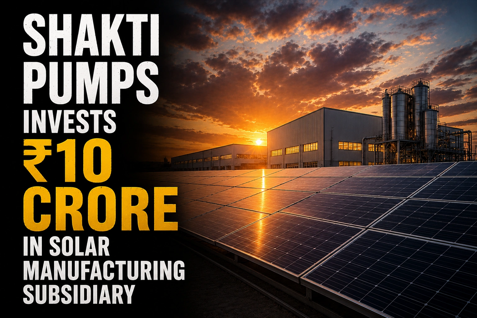 Shakti Pumps Invests ₹10 Crore in Solar Manufacturing Subsidiary; Shares Rise 6.48%