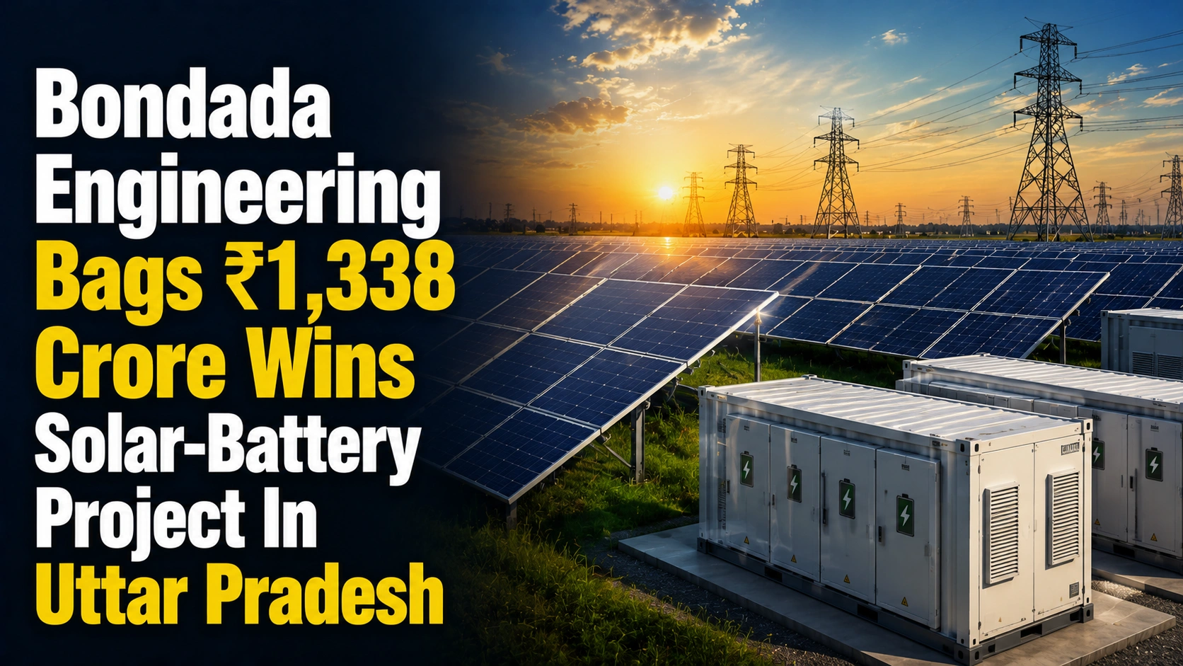 Bondada Engineering Bags ₹1,338 Crore Wins Solar-Battery Project in Uttar Pradesh; Shares Jump 3%