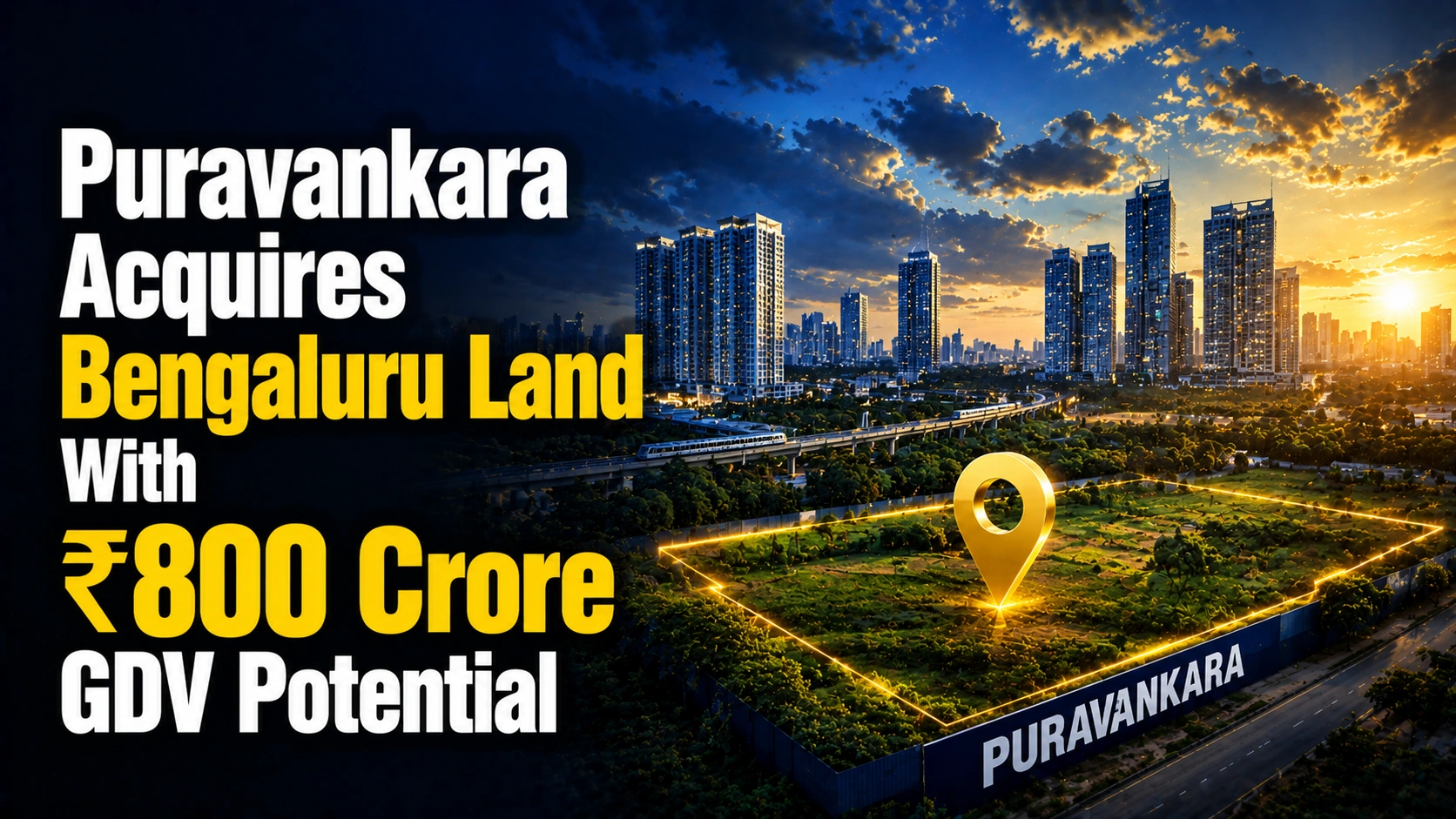 Puravankara Acquires Bengaluru Land With ₹800 Crore GDV Potential; Shares Rise 2%