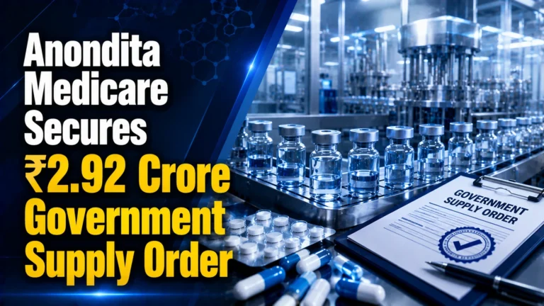 Anondita Medicare Secures ₹2.92 Crore Government Supply Order; Shares Rise 2%
