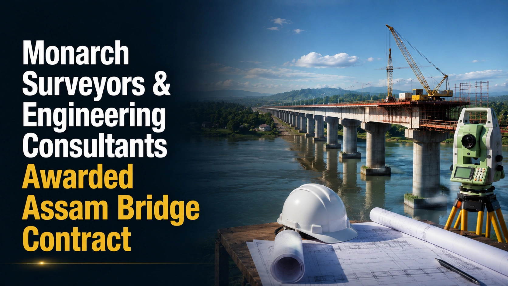 Monarch Surveyors & Engineering Consultants Awarded Assam Bridge Contract; Shares Rise 1.9%