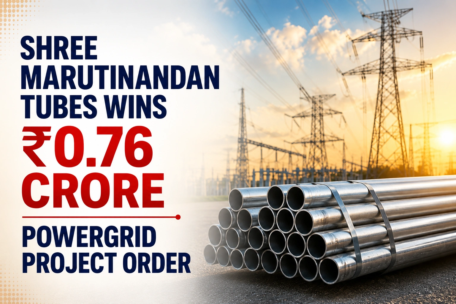 Shree Marutinandan Tubes Wins ₹0.76 Crore POWERGRID Project Order for Andhra Pradesh Transmission Project