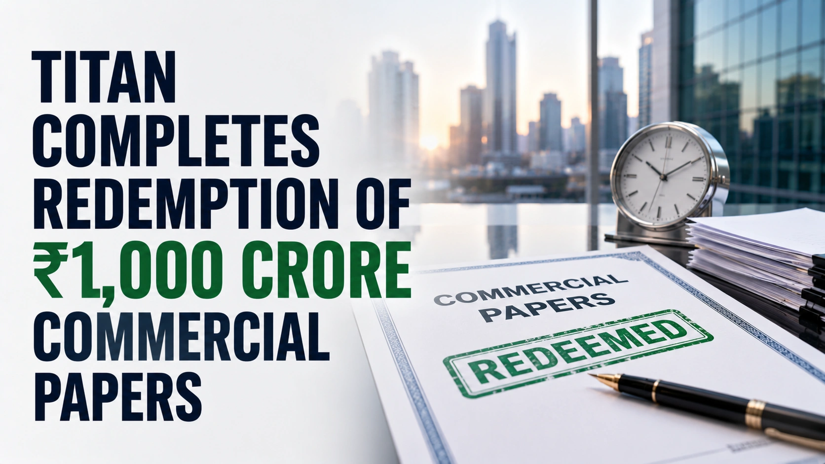 Titan Completes Redemption Of ₹1,000 Crore Commercial Papers; Shares Slip