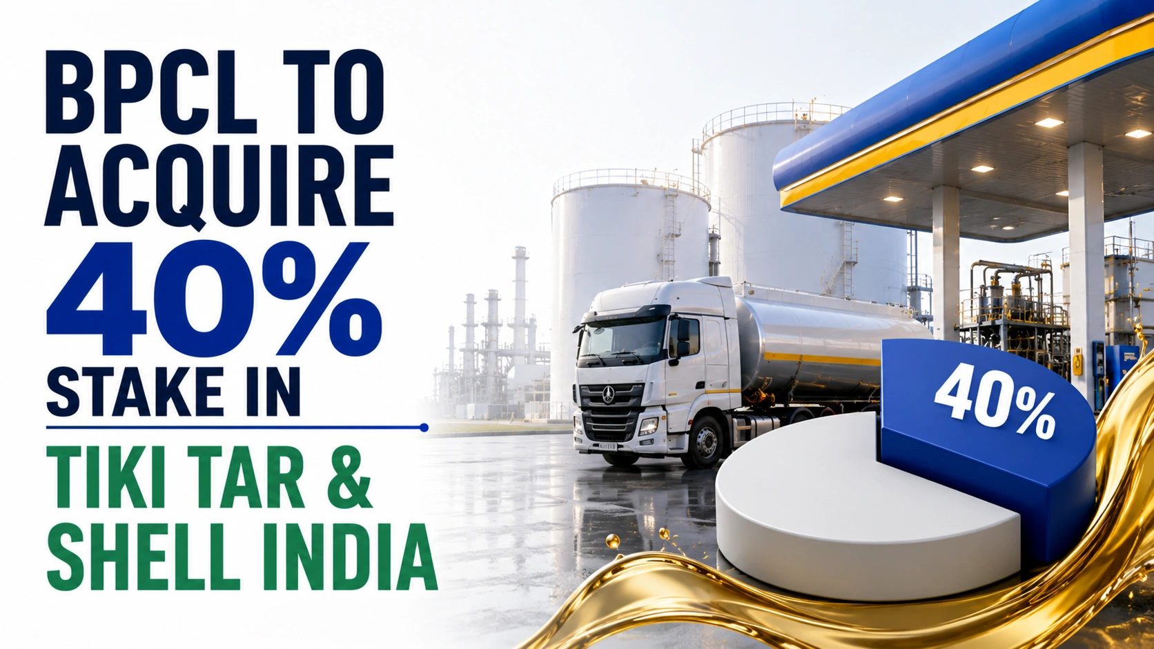 BPCL to Acquire 40% Stake in Tiki Tar & Shell India; Shares Fall