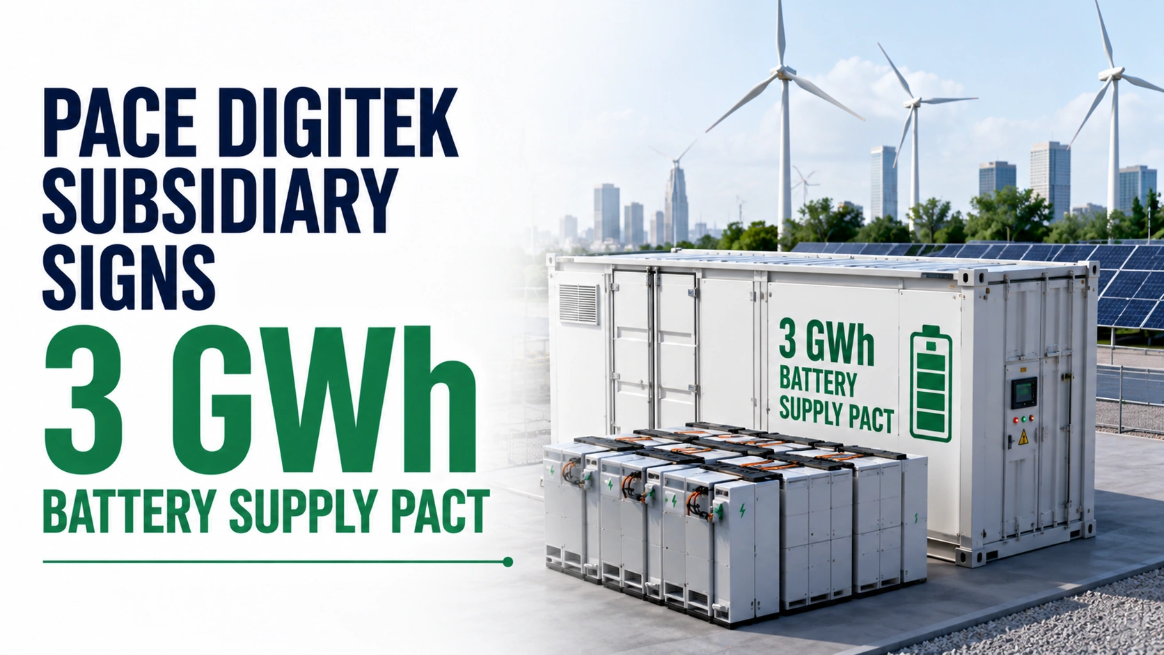 Pace Digitek Subsidiary Signs 3 GWh Battery Supply Pact; Shares Rise