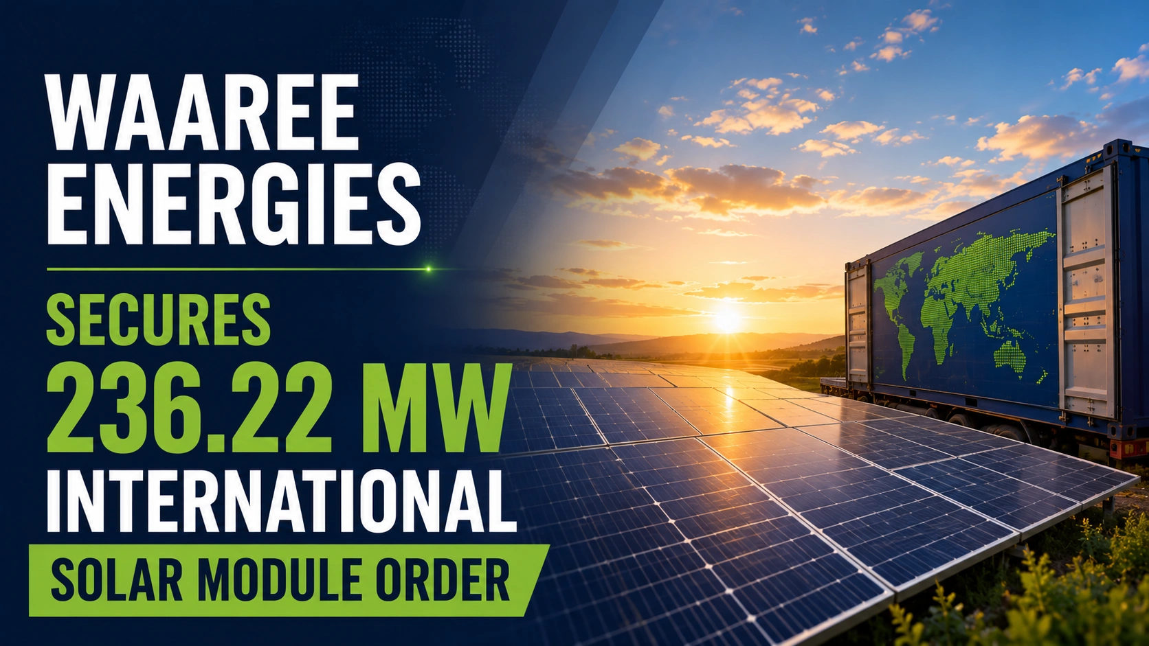 Waaree Energies Secures 236.22 MW International Solar Module Order; Shares Rise